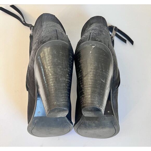 All Saints Black Leather Boots Booties Women Size 9 40 Black Ankle Boots EUC - Picture 7 of 9